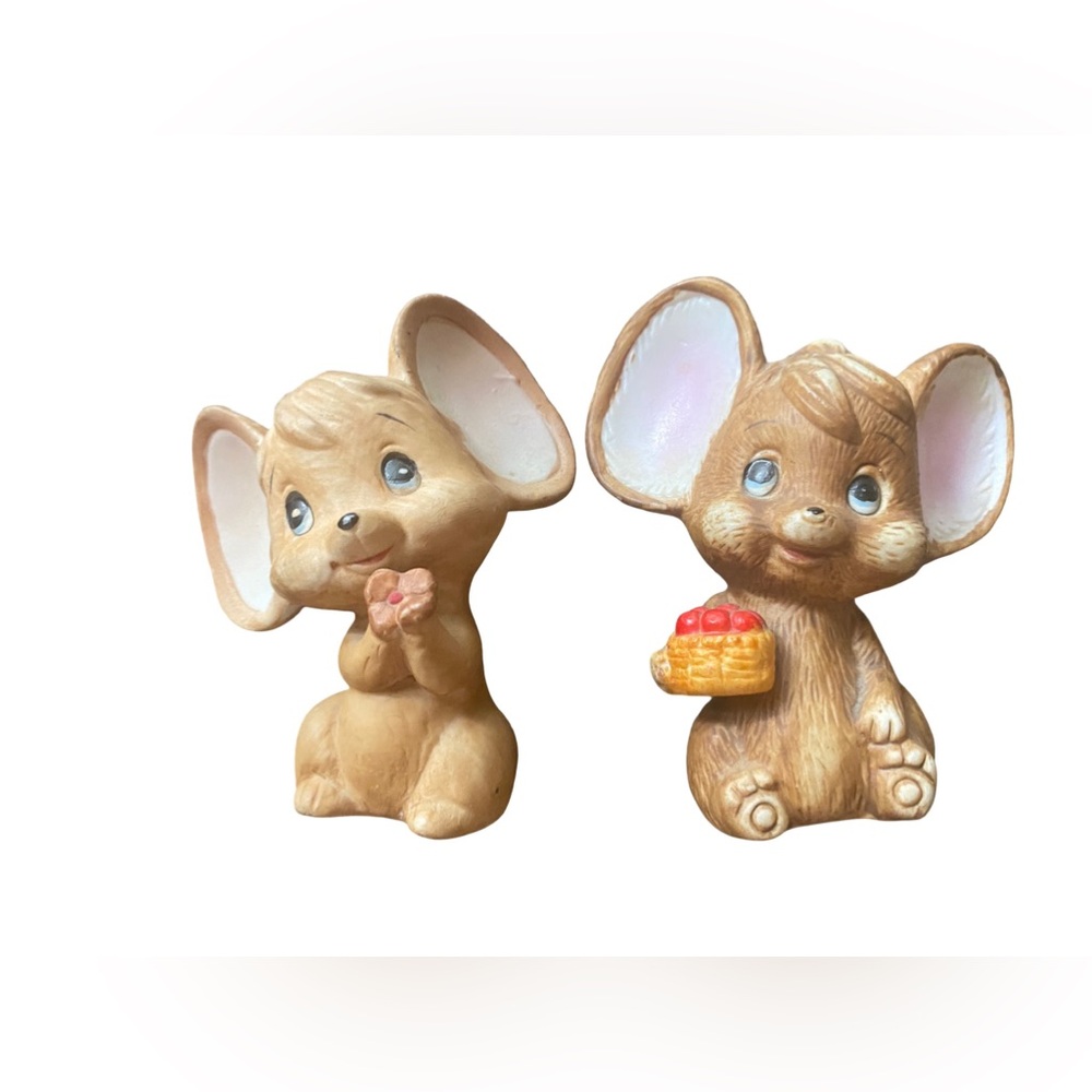Vintage‎ Brinns Mice Figurine Kitschy Mid Century 3.5” Set of 2